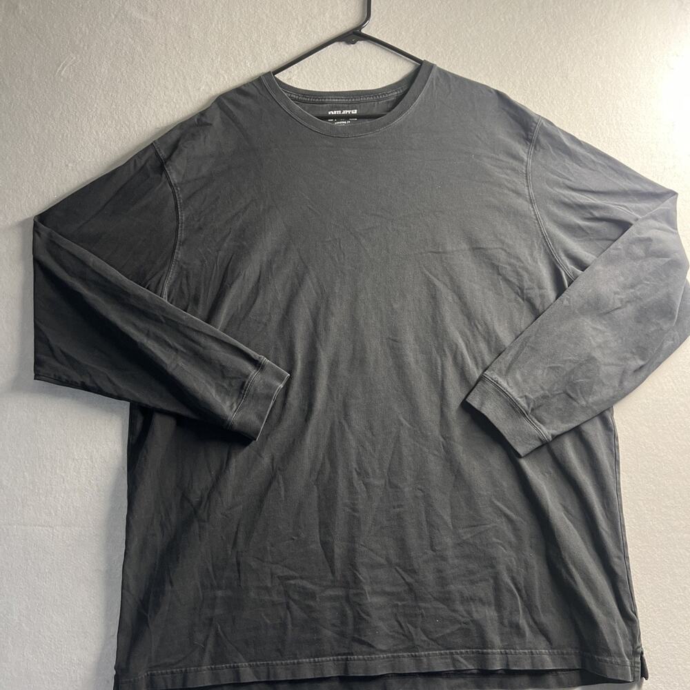Duluth Trading Mens T-Shirt Long Sleeve Black Cotton Sz 2XL